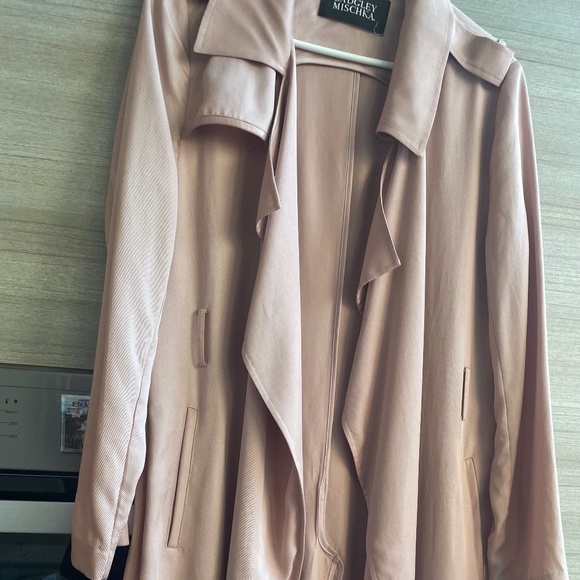 Radgley Mischka blush pink long trench coat - Picture 3 of 12